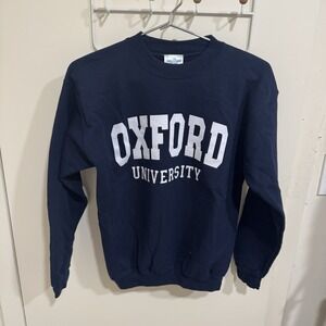 Oxford University Pullover Sweatshirt Navy Blue Men's Size Small